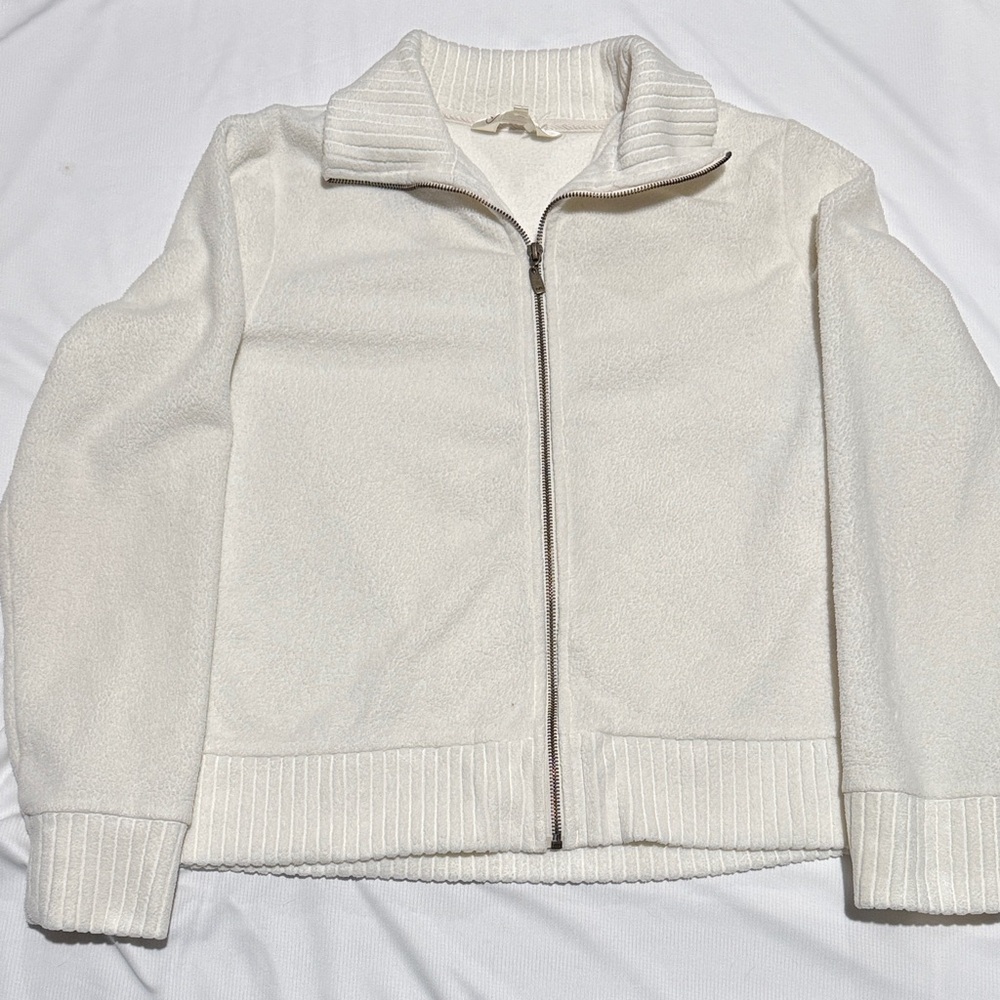 Like New! Northern Reflections Cream Full Zip Sweater Size Medium